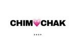 Logo of CHIM CHAK SHOP with a pink heart symbol on a white background